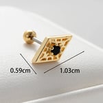 Gold color / 1 Piece Simple Series Classic Rhombus Gold Color  Women's Stud Earrings 